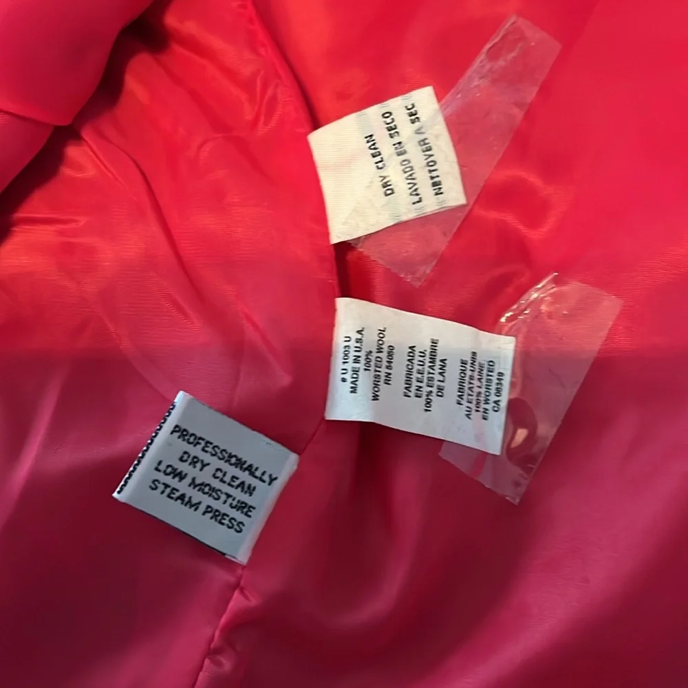Vintage Christian Dior, size 4, ladies, deep pink suit type jacket.